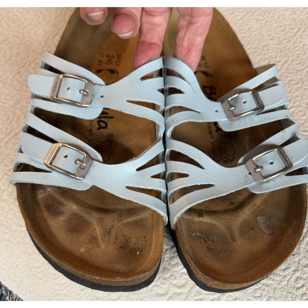 Betula by Birkenstock Sandals Womens 38 W 7 Granada Slide Blue Slip On